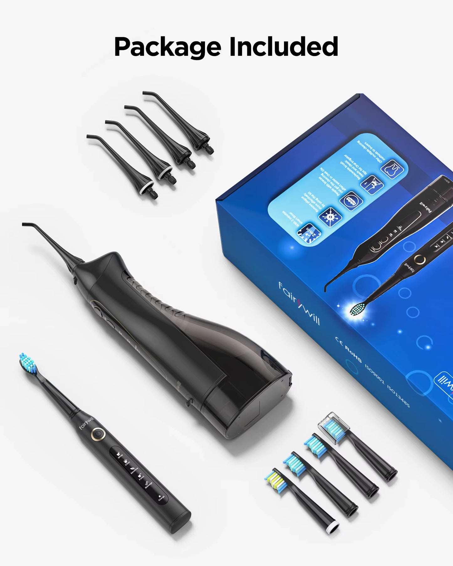 Water Dental Flosser Teeth Portable Cordless USB Oral Irrigator Cleaner IPX7 Waterproof Electric Toothbrush Set Home